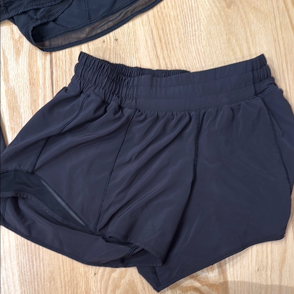 3 pack Lululemon Athletica Black Athletic Shorts all 3 pairs for 30.